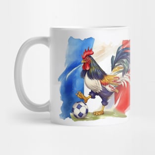 French Rooster Cockerel Playing Football Mug